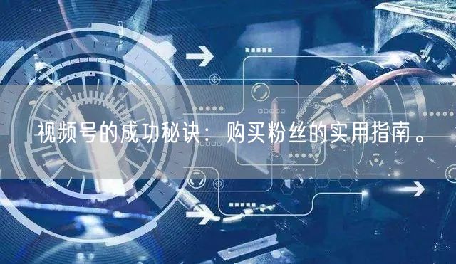 视频号的成功秘诀:购买粉丝的实用指南。