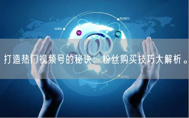 打造热门视频号的秘诀:粉丝购买技巧大解析。