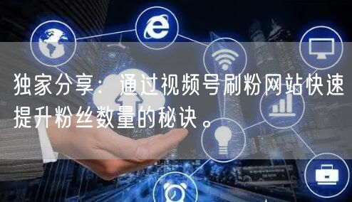独家分享:通过视频号刷粉网站快速提升粉丝数量的秘诀。