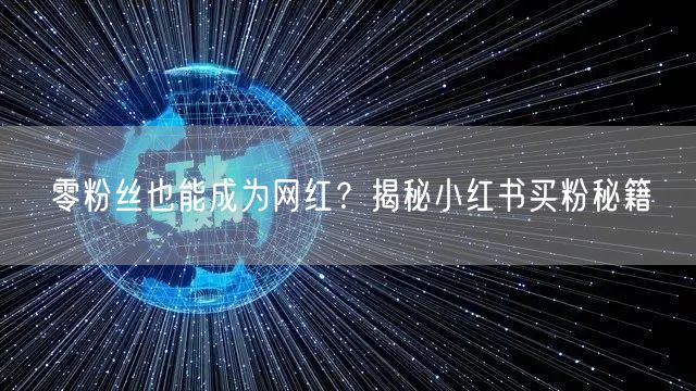 零粉丝也能成为网红？揭秘小红书买粉秘籍