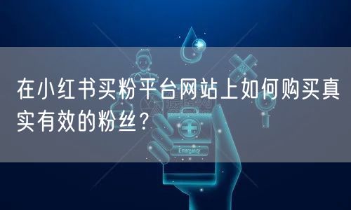 在小红书买粉平台网站上如何购买真实有效的粉丝?
